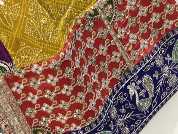 Meera's Lehenga - Royal Multicolor Patchwork Chaniya Choli with Velvet Blouse & Embroidered Dupatta - Image 5