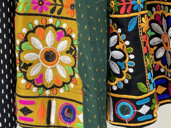 Meera's Lehenga – Black & Mustard Navratri Chaniya Choli Set with Kutchi Mirror Embroidery - Image 2