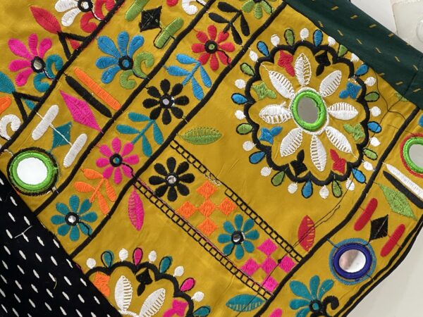 Meera's Lehenga – Black & Mustard Navratri Chaniya Choli Set with Kutchi Mirror Embroidery - Image 3