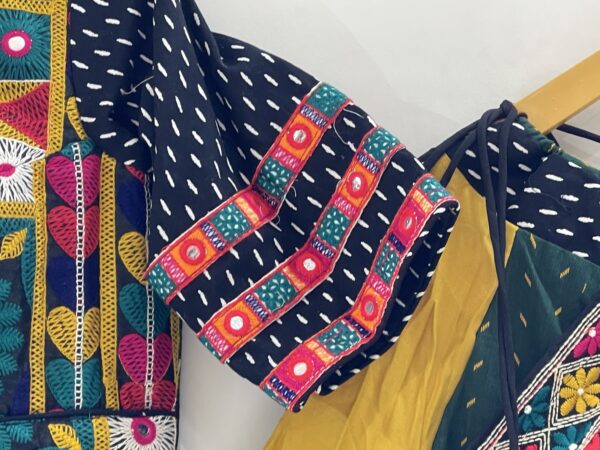 Meera's Lehenga – Black & Mustard Navratri Chaniya Choli Set with Kutchi Mirror Embroidery - Image 8